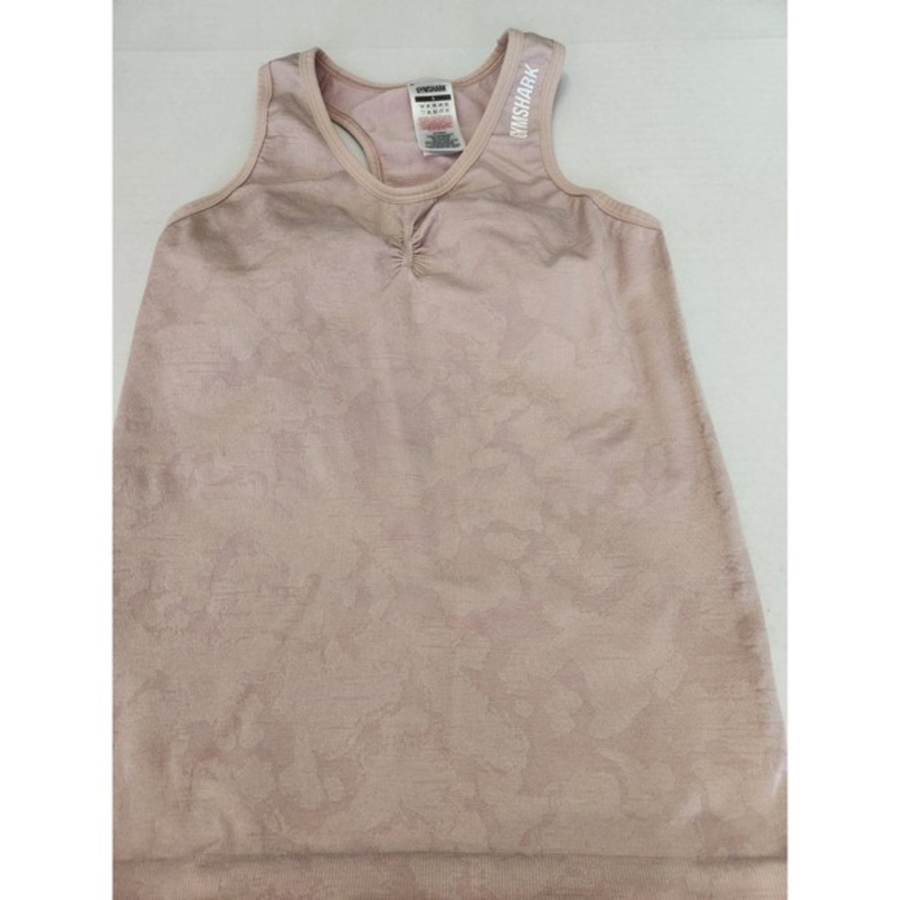 Gymshark Adapt Camo Seamless Tank Top Pink Mauve Ruched Racerback GLTK5049 Small